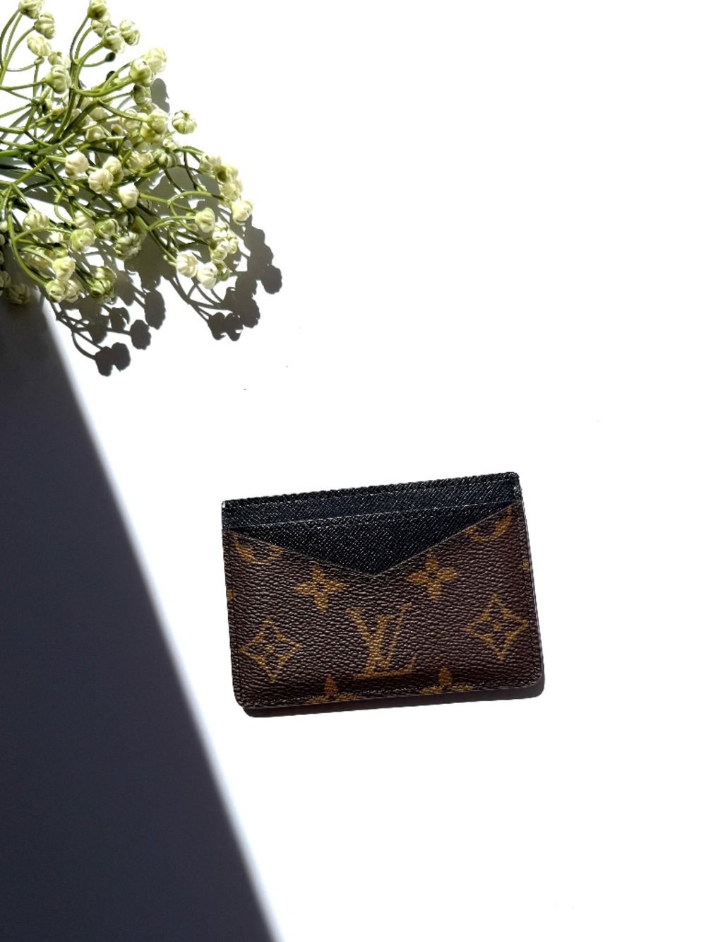 Louis Vuitton Macassar Neo Porte-Cartes Brown Black Monogram Card Case Holder
